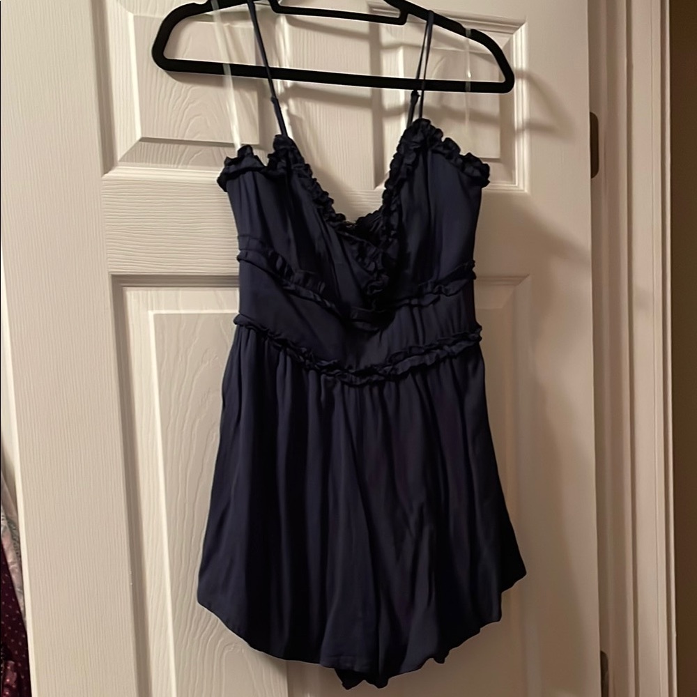 Trixxi Midnight Blue Ruffle Romper